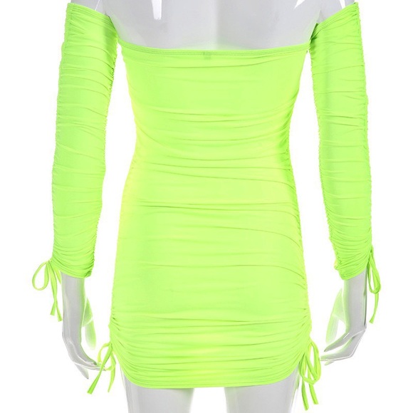 🌟🌟Super hot neon lime stretchy mini dress - Picture 5 of 8